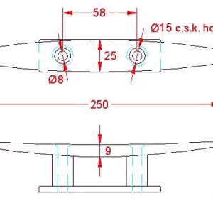 Two Hole Low Flat Cleat