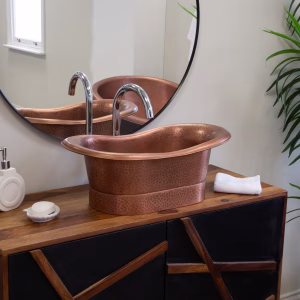 Hammered Antique Copper Inside and Outside Sink