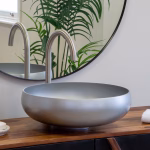 Round Satin Nickel Inside and Outside Sink